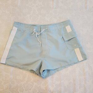 Vintage Y2K Essential Gear Women's Light Blue Swim Board Shorts Medium